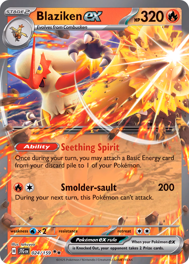 Blaziken ex Pokemon card (024/159, Journey Together)