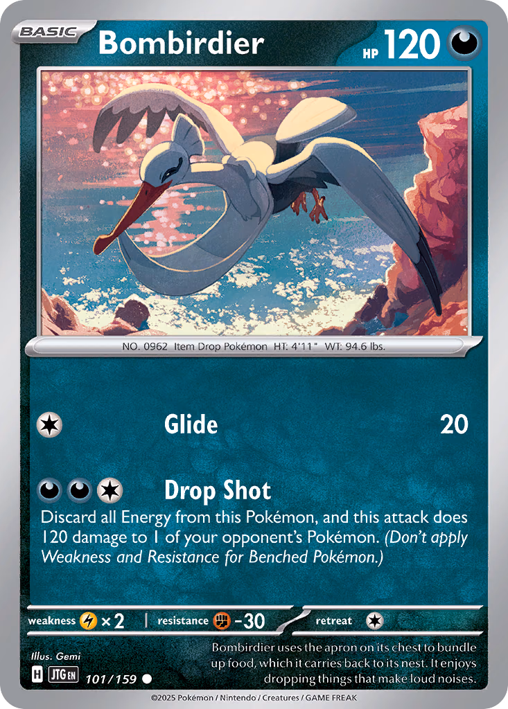 Bombirdier Pokemon card (101/159, Journey Together)