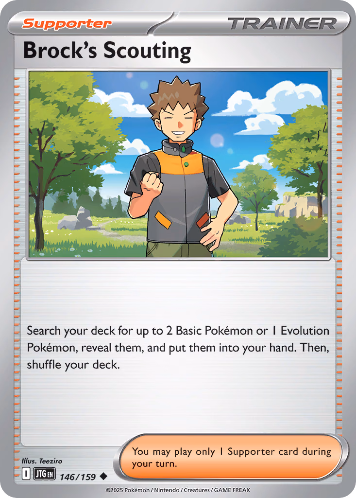 Brock's Scouting Pokemon card (146/159, Journey Together)