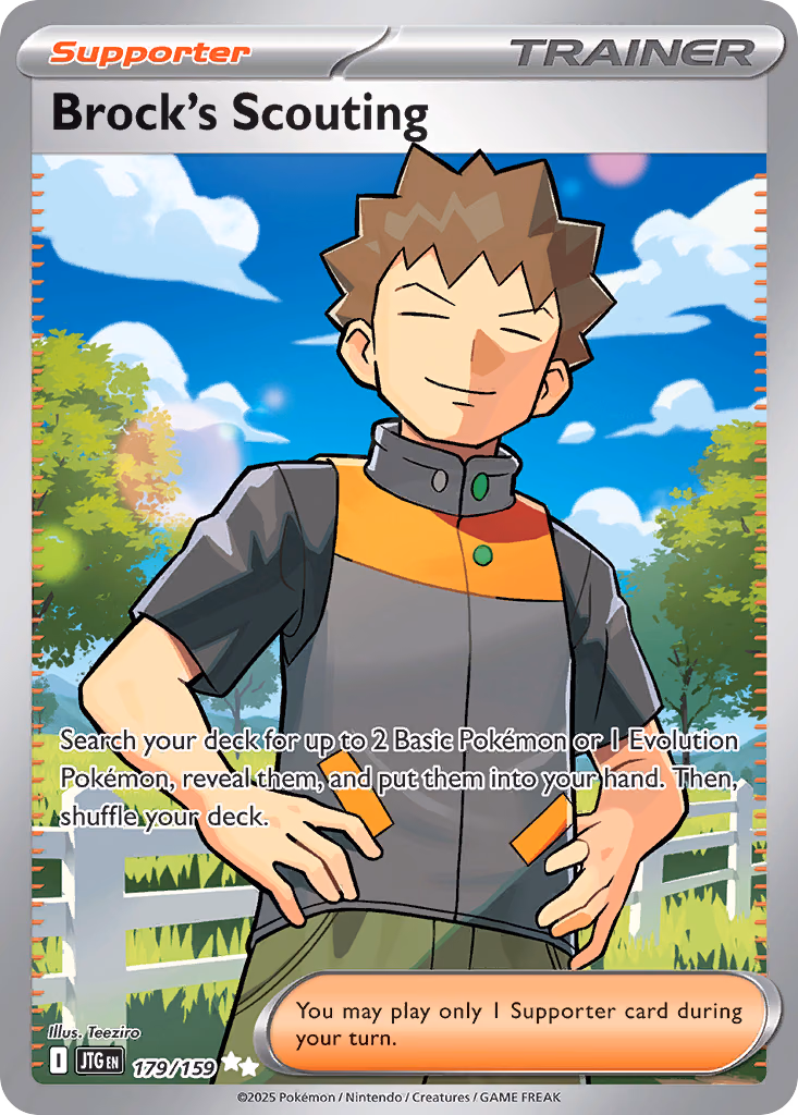 Brock's Scouting Pokemon card (179/159, Journey Together)