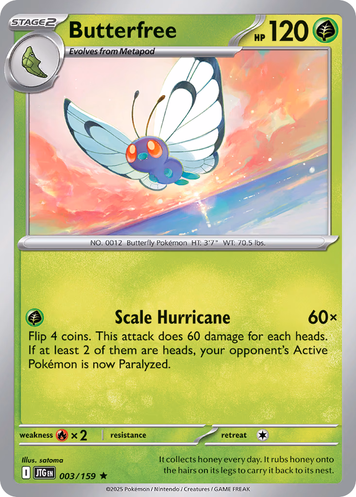 Butterfree Pokemon card (003/159, Journey Together)
