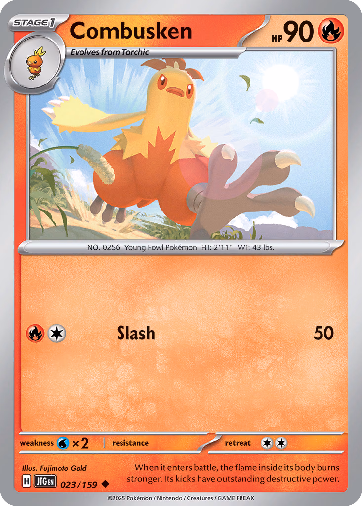 Combusken Pokemon card (023/159, Journey Together)
