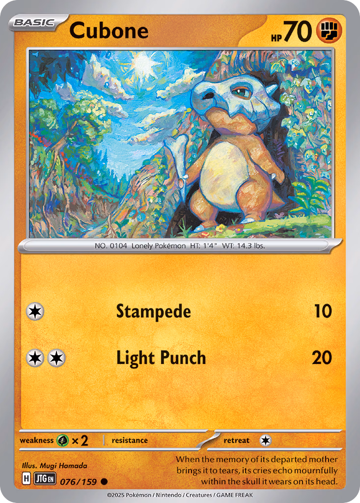 Cubone Pokemon card (076/159, Journey Together)