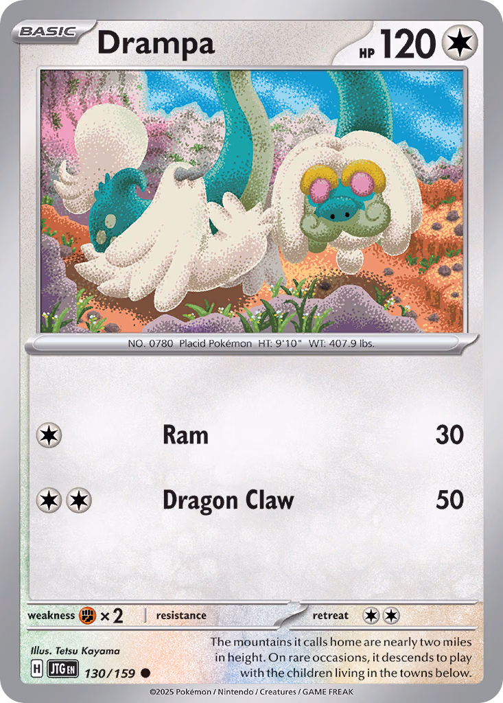 Drampa Pokemon card (130/159, Journey Together)