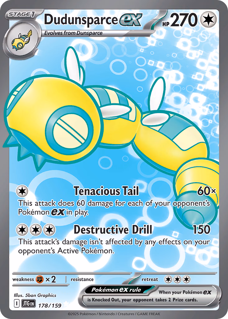 Dudunsparce ex Pokemon card (178/159, Journey Together)
