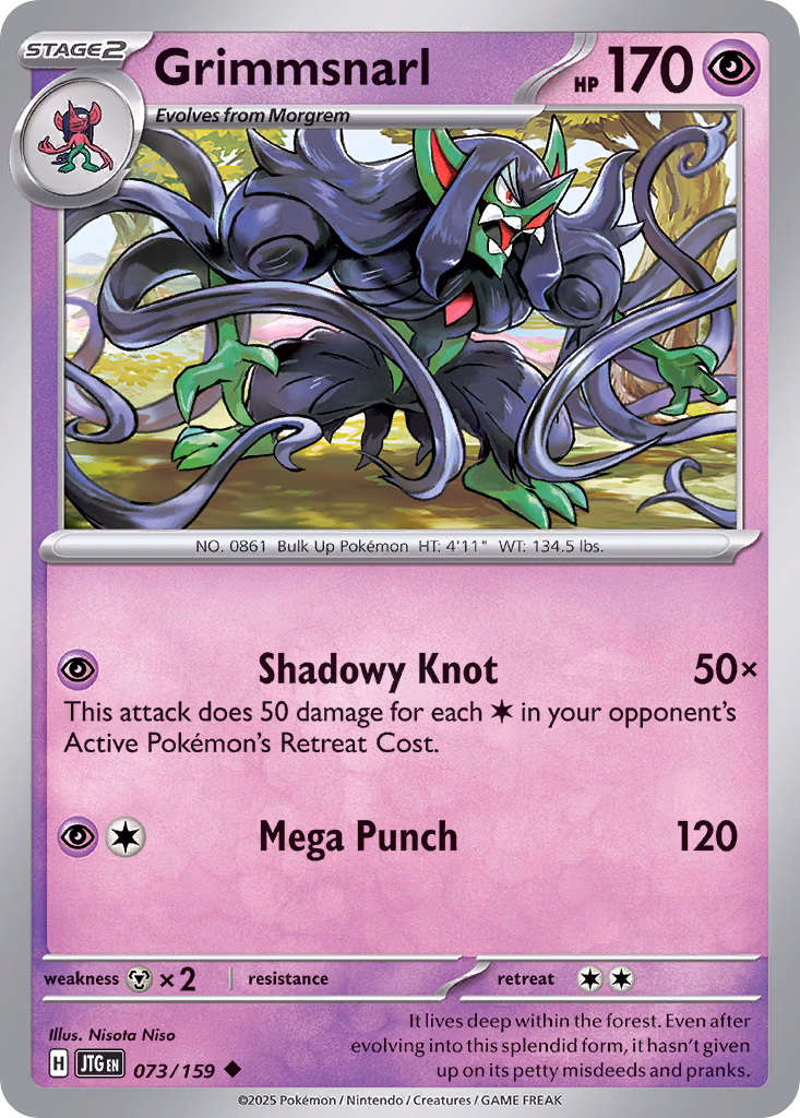 Grimmsnarl Pokemon card (073/159, Journey Together)