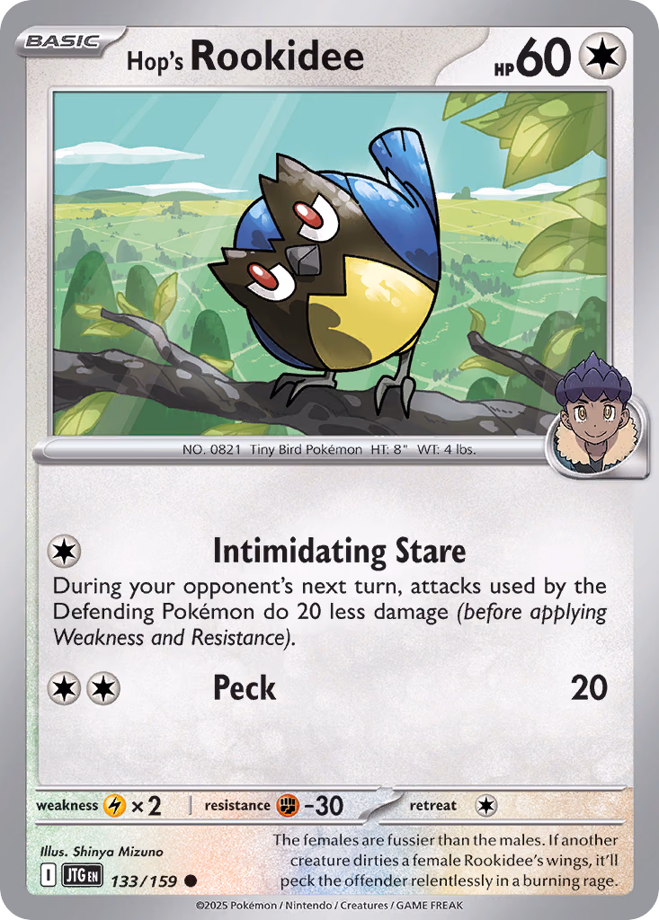 Hop's Rookidee Pokemon card (133/159, Journey Together)
