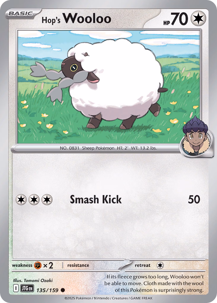 Hop's Wooloo Pokemon card (135/159, Journey Together)
