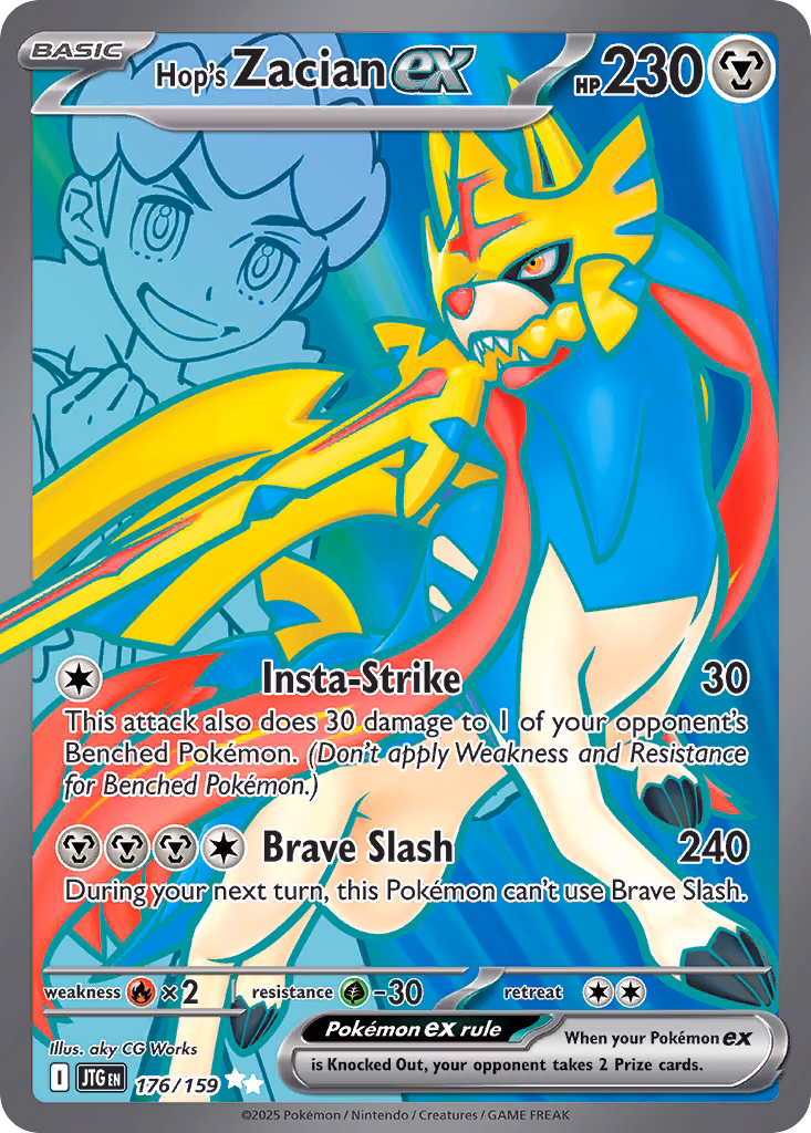 Hop's Zacian ex Pokemon card (176/159, Journey Together)