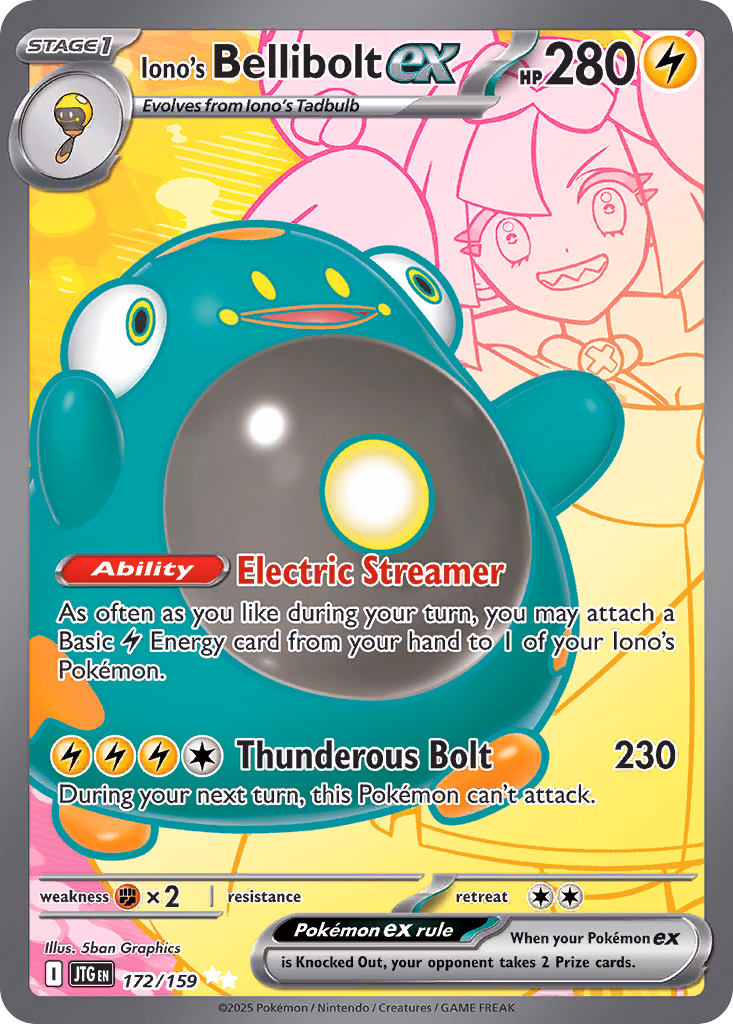 Iono's Bellibolt ex Pokemon card (172/159, Journey Together)