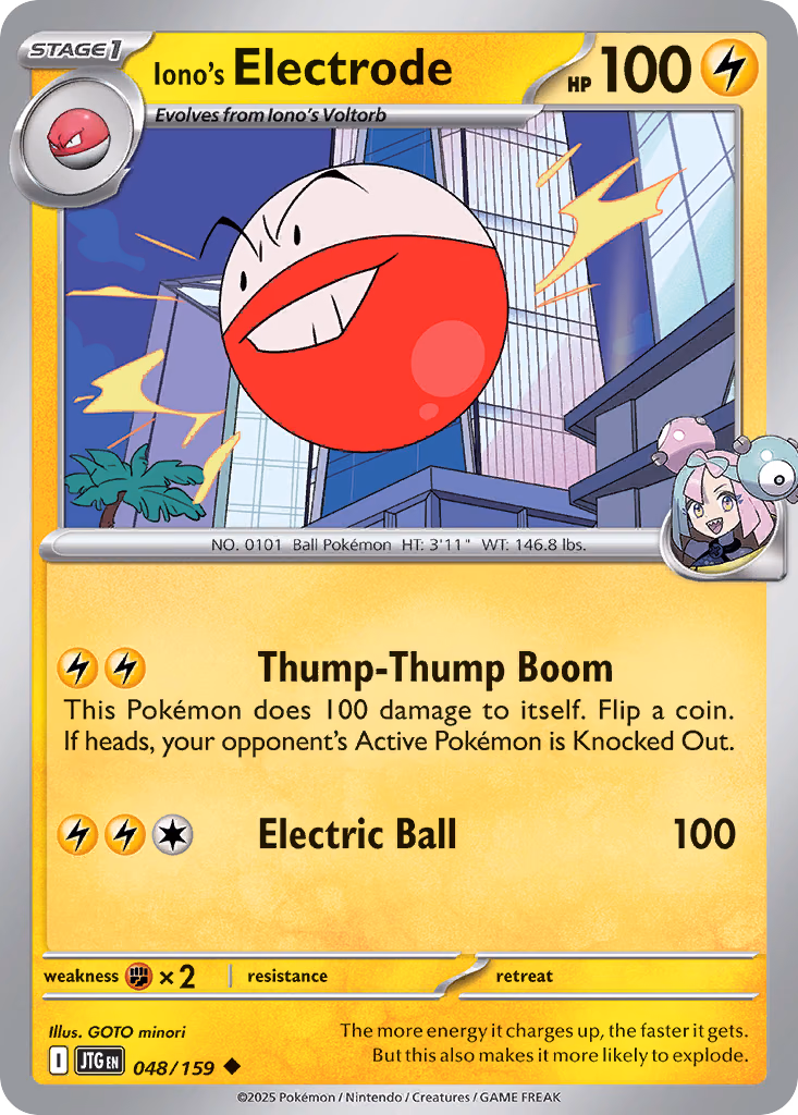 Iono's Electrode Pokemon card (048/159, Journey Together)