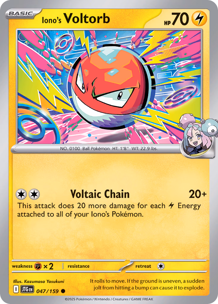 Iono's Voltorb Pokemon card (047/159, Journey Together)