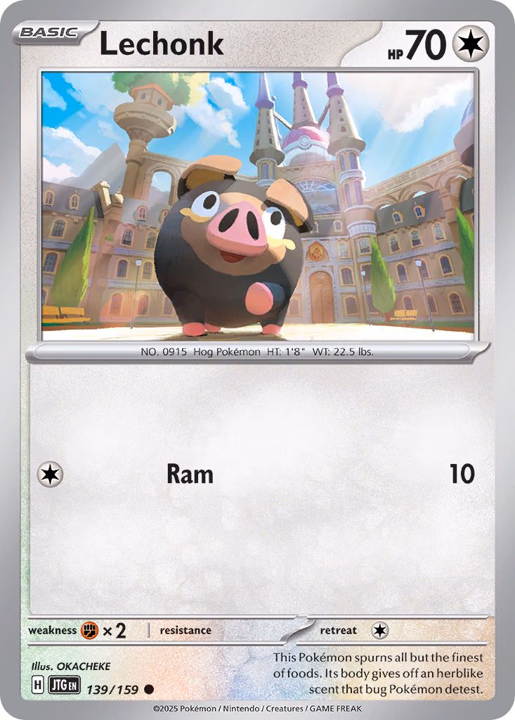 Lechonk Pokemon card (139/159, Journey Together)