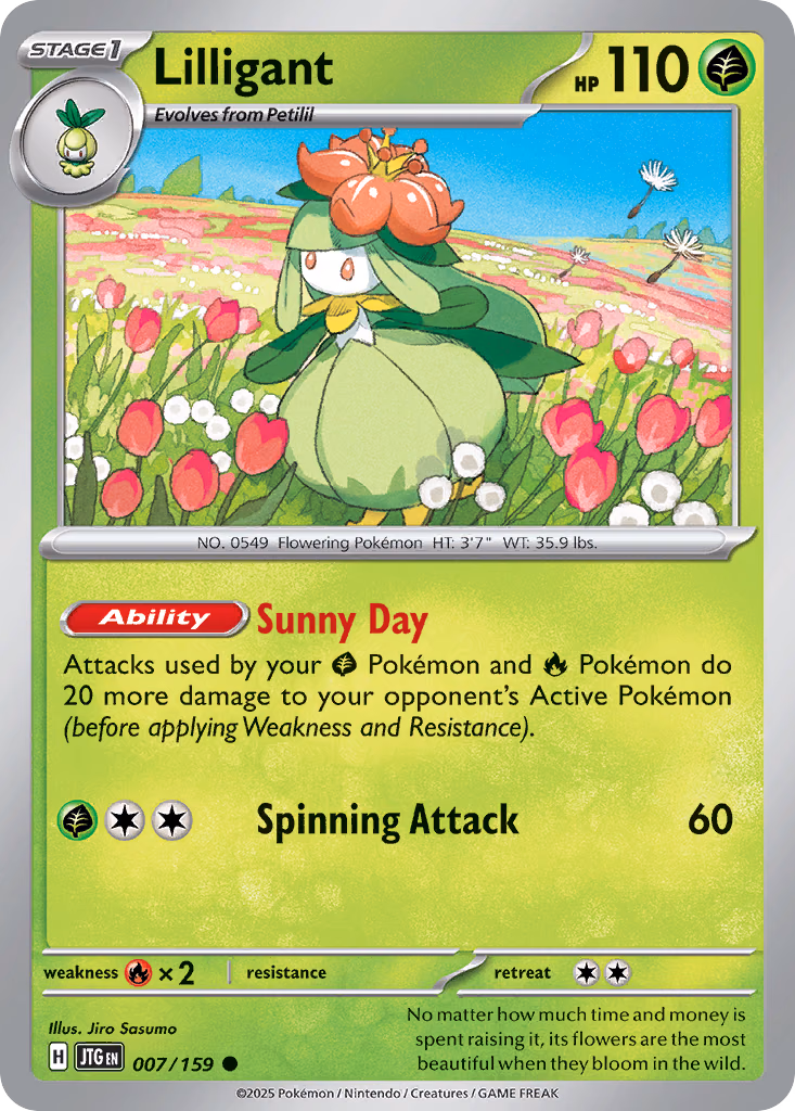 Lilligant Pokemon card (007/159, Journey Together)