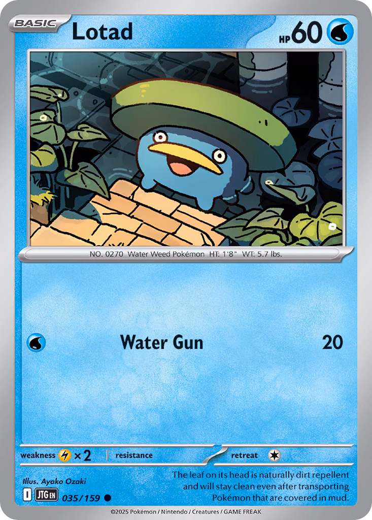 Lotad Pokemon card (035/159, Journey Together)