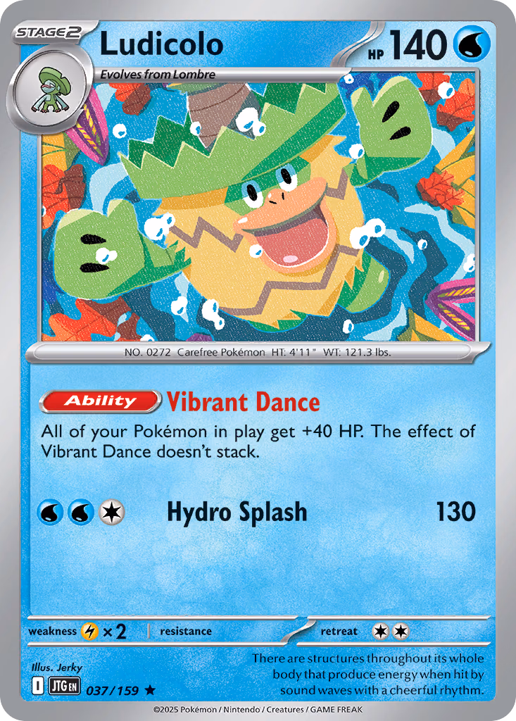 Ludicolo Pokemon card (037/159, Journey Together)