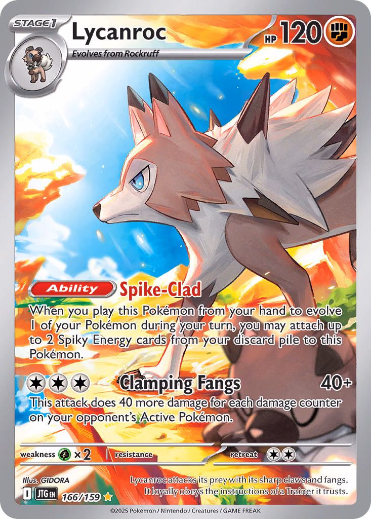Lycanroc Pokemon card (166/159, Journey Together)