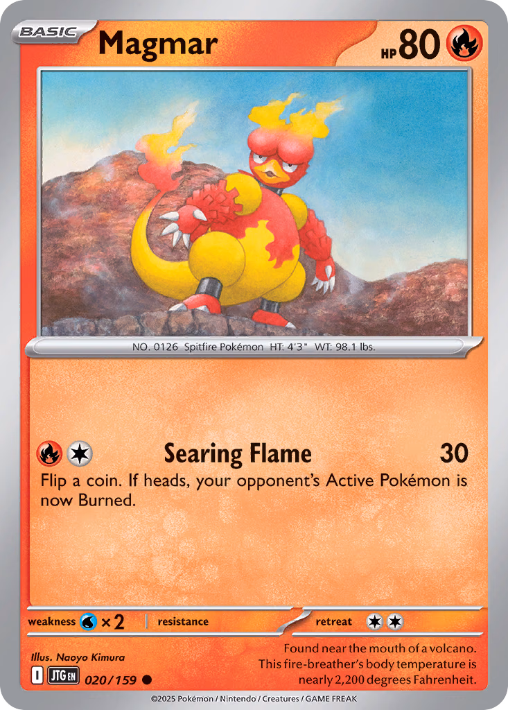 Magmar Pokemon card (020/159, Journey Together)