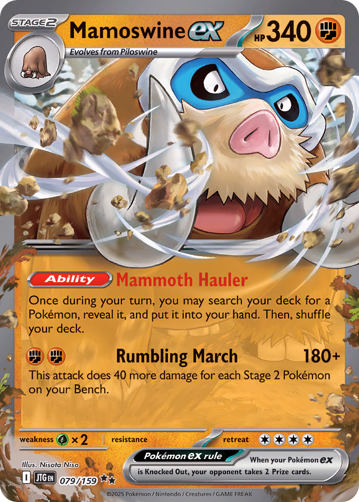 Mamoswine ex Pokemon card (079/159, Journey Together)
