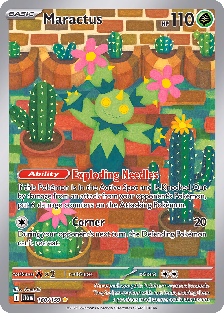 Maractus Pokemon card (160/159, Journey Together)