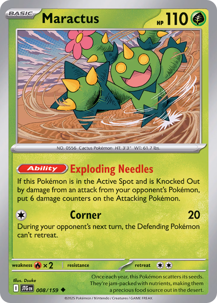 Maractus Pokemon card (008/159, Journey Together)
