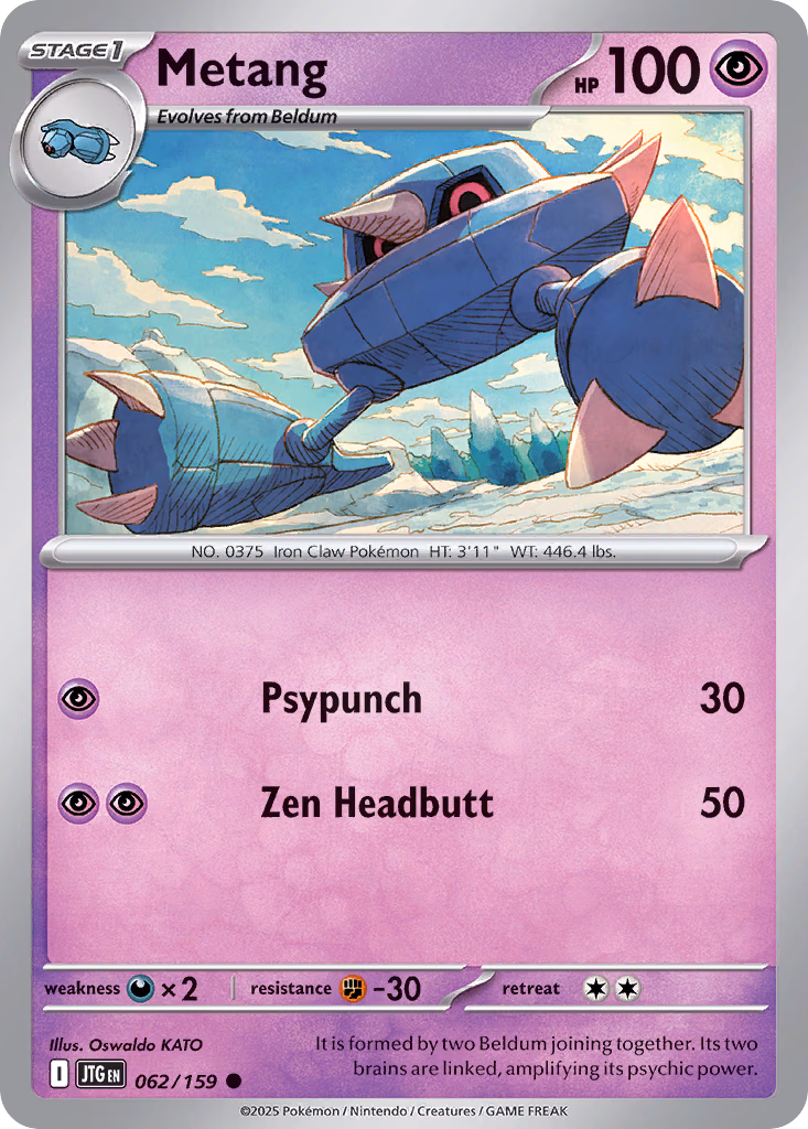 Metang Pokemon card (062/159, Journey Together)