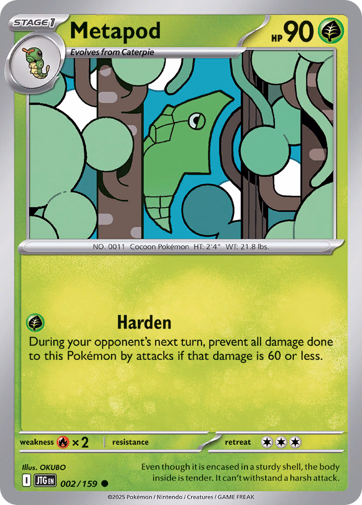 Metapod Pokemon card (002/159, Journey Together)