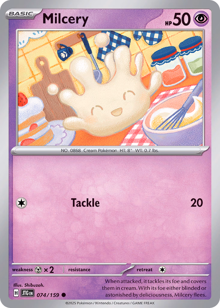 Milcery Pokemon card (074/159, Journey Together)