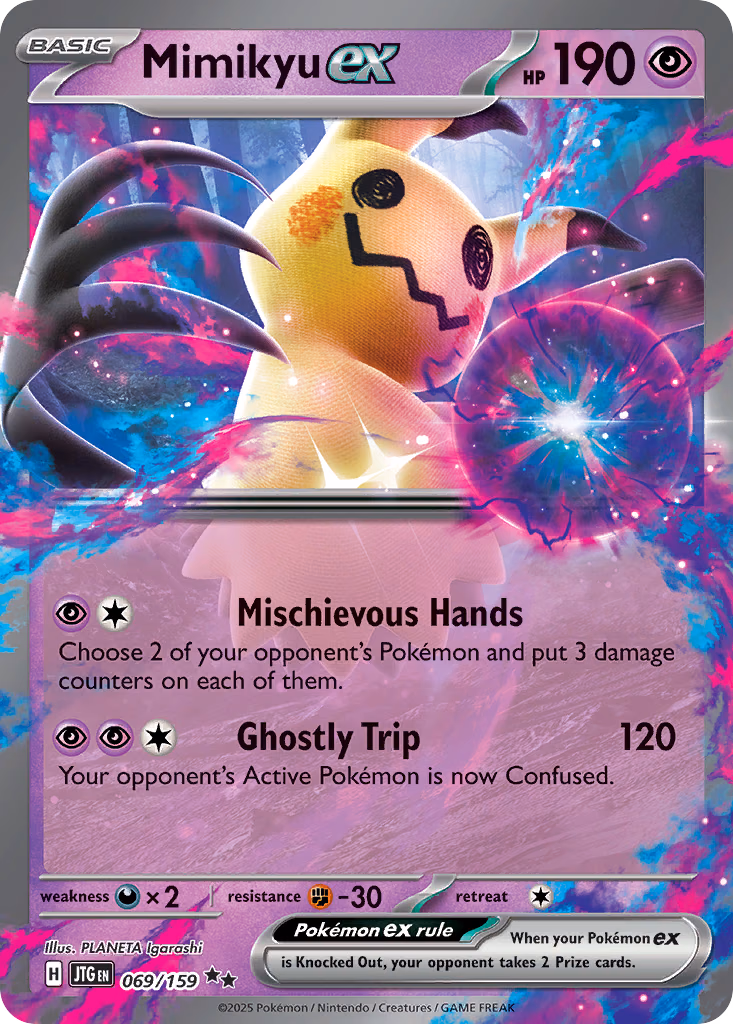 Mimikyu ex Pokemon card (069/159, Journey Together)