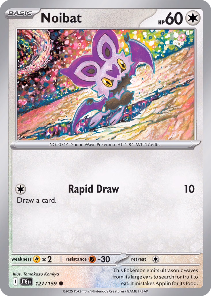 Noibat Pokemon card (127/159, Journey Together)