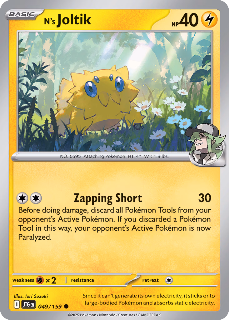 N's Joltik Pokemon card (049/159, Journey Together)