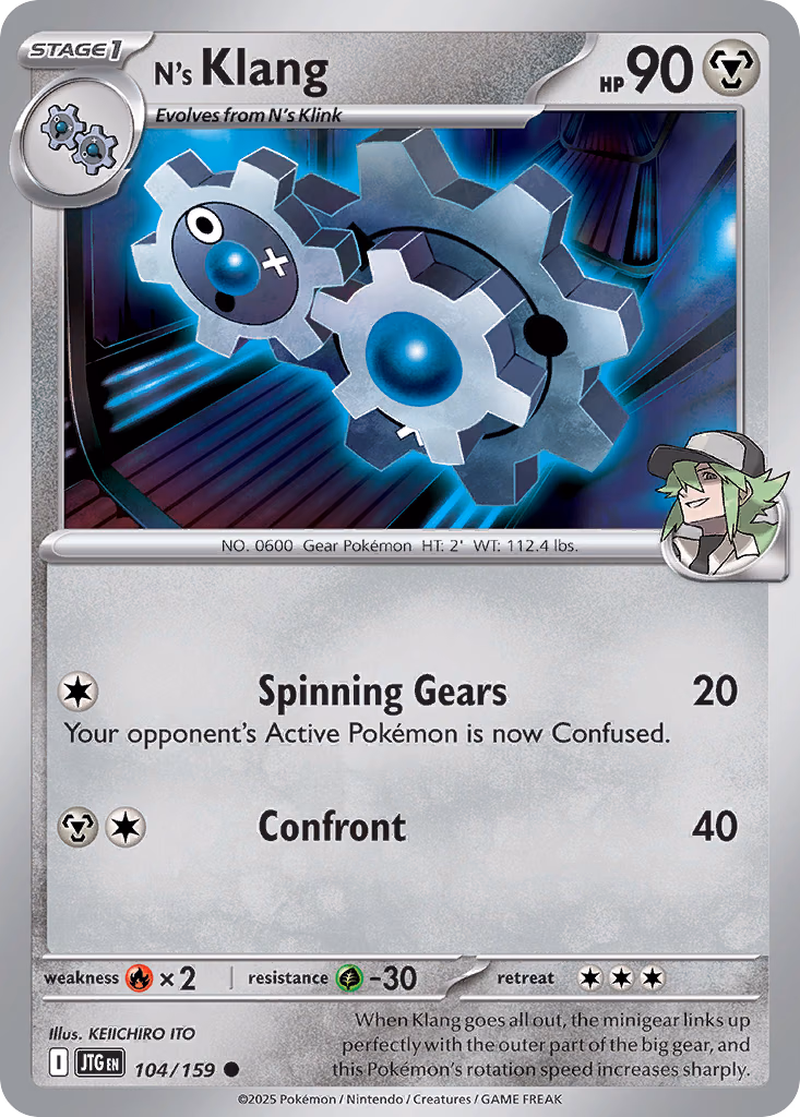 N's Klang Pokemon card (104/159, Journey Together)
