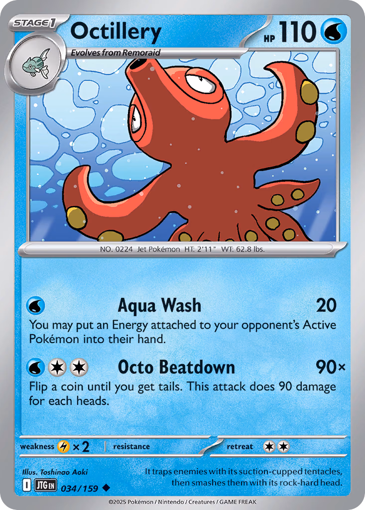 Octillery Pokemon card (034/159, Journey Together)