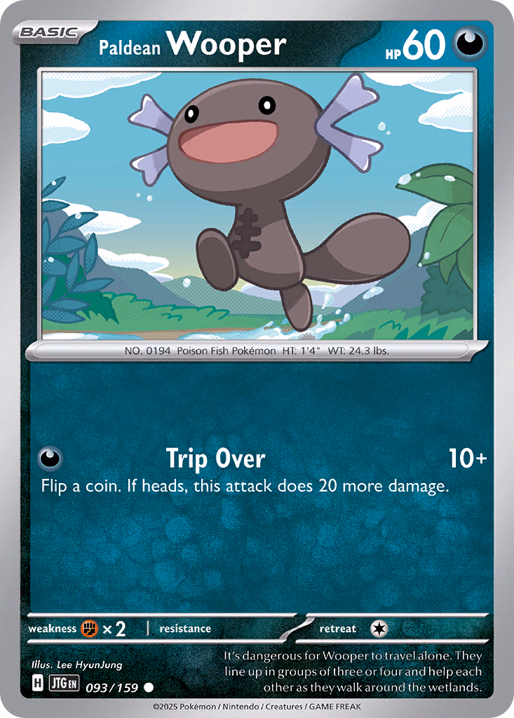 Paldean Wooper Pokemon card (093/159, Journey Together)