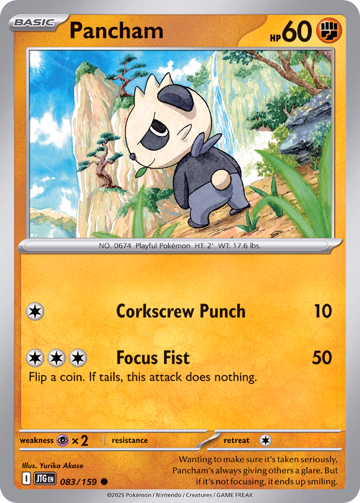 Pancham Pokemon card (083/159, Journey Together)