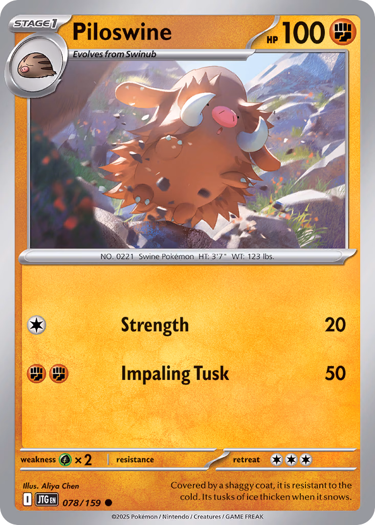 Piloswine Pokemon card (078/159, Journey Together)