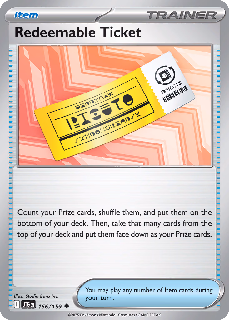 Redeemable Ticket Pokemon card (156/159, Journey Together)