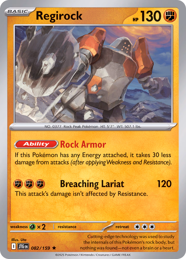 Regirock Pokemon card (082/159, Journey Together)