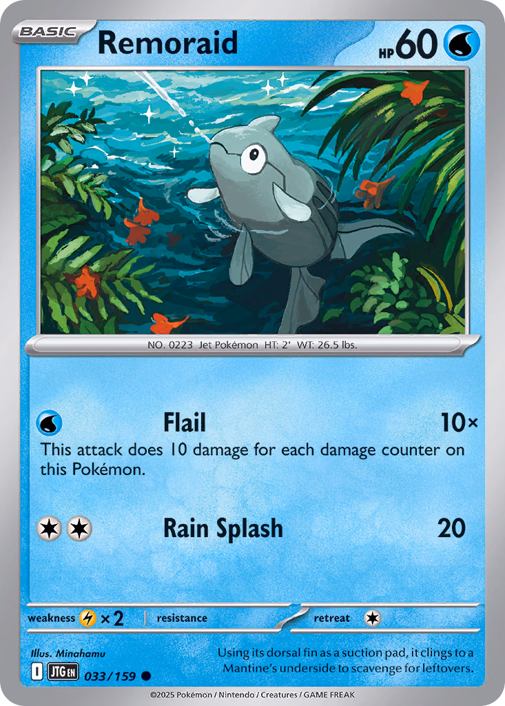 Remoraid Pokemon card (033/159, Journey Together)