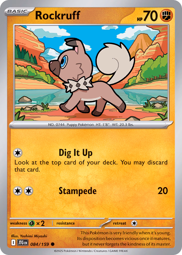 Rockruff Pokemon card (084/159, Journey Together)