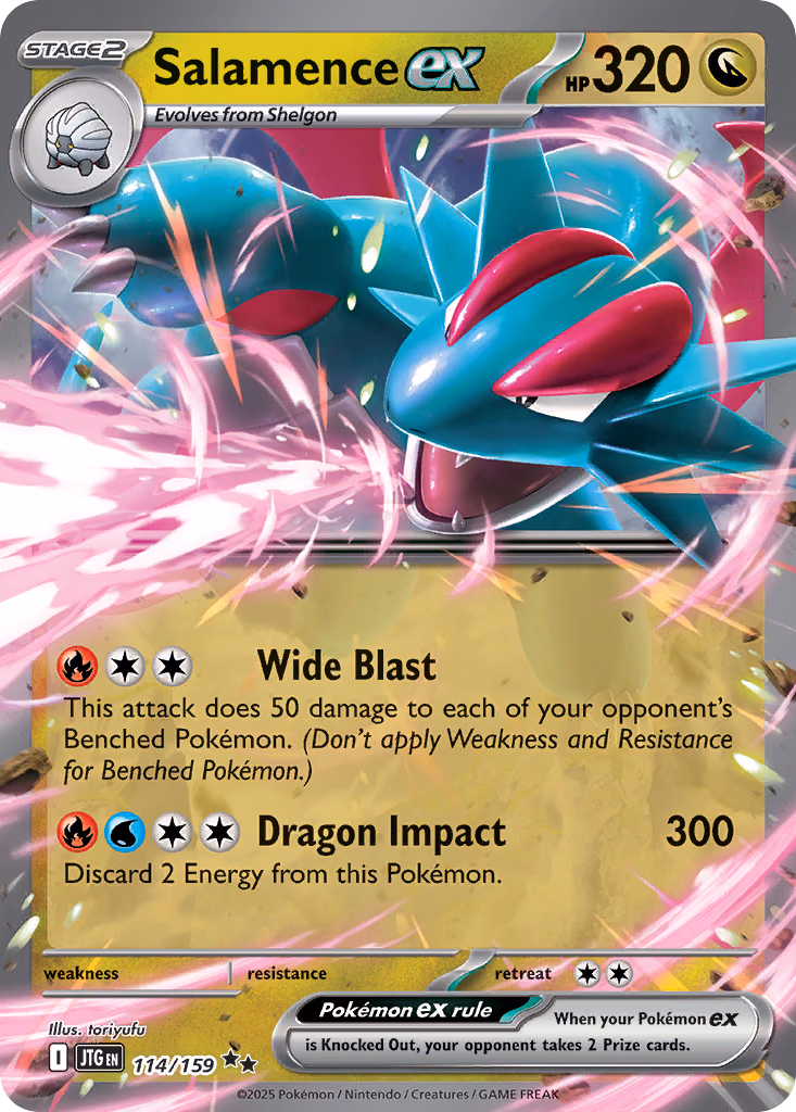 Salamence ex Pokemon card (114/159, Journey Together)