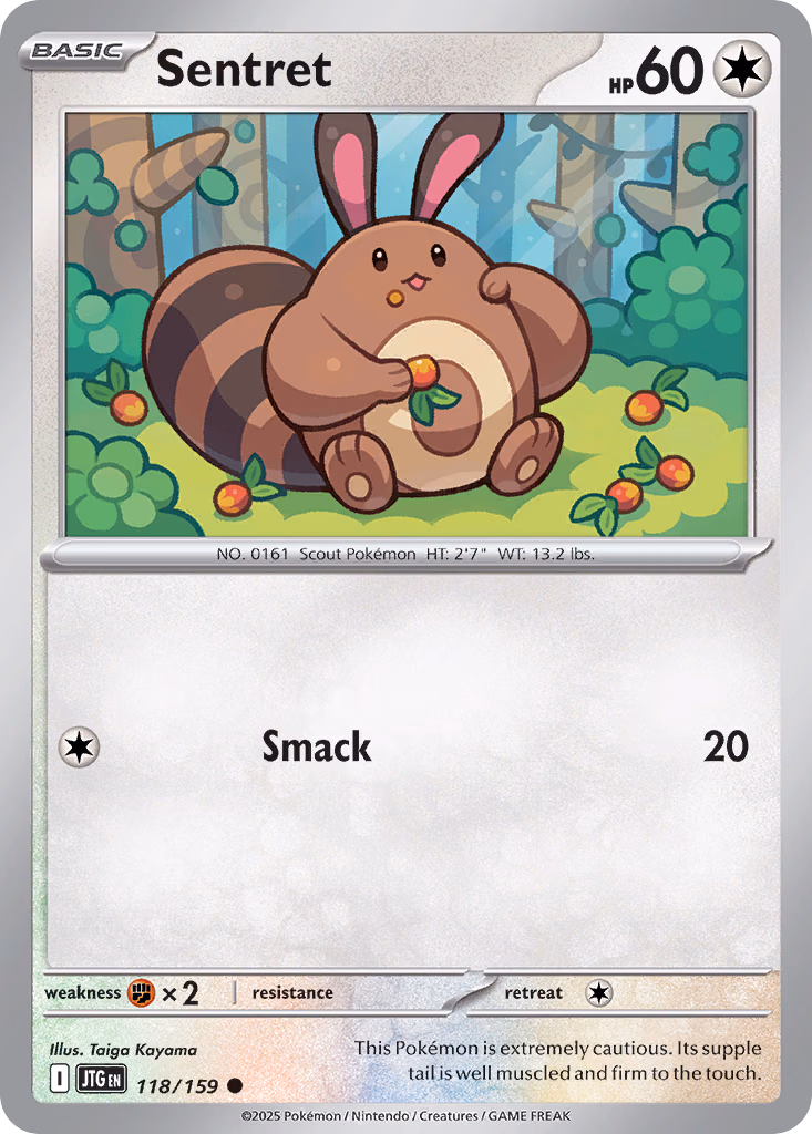 Sentret Pokemon card (118/159, Journey Together)