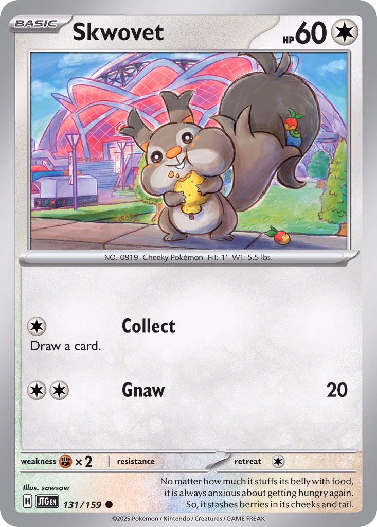 Skwovet Pokemon card (131/159, Journey Together)