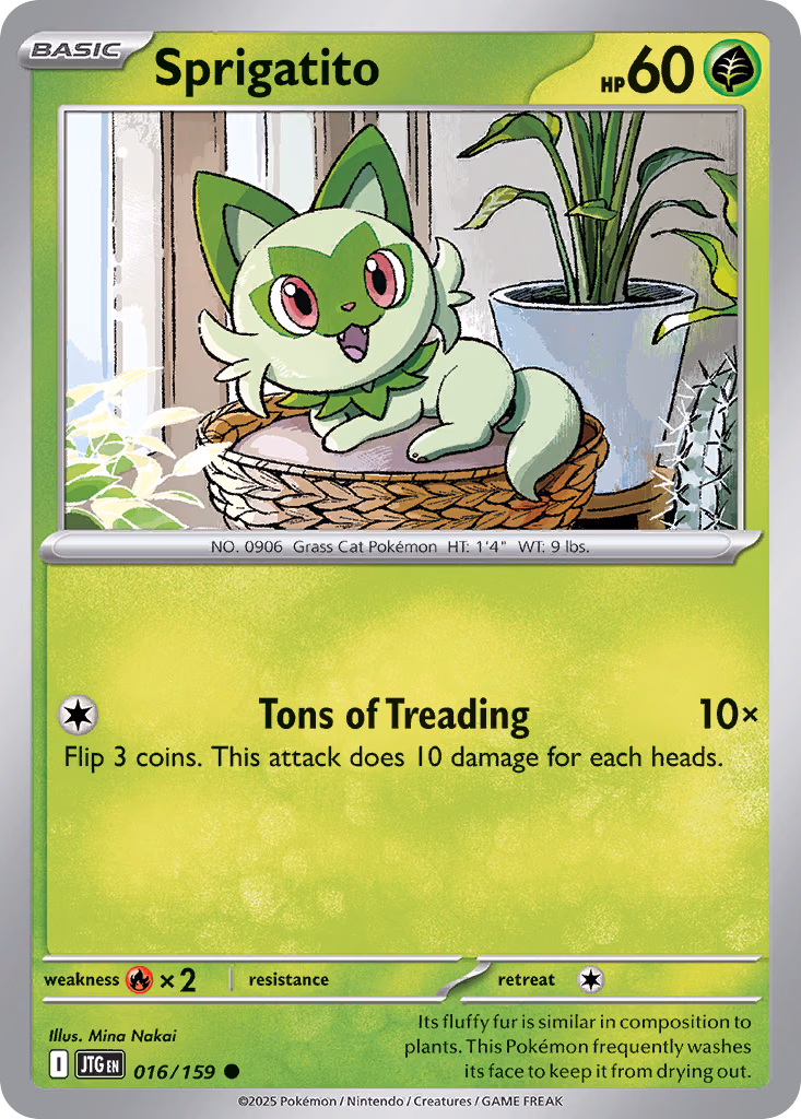 Sprigatito Pokemon card (016/159, Journey Together)