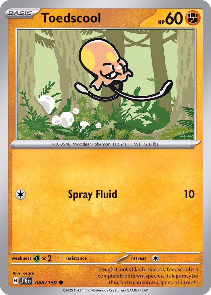 Toedscool Pokemon card (088/159, Journey Together)