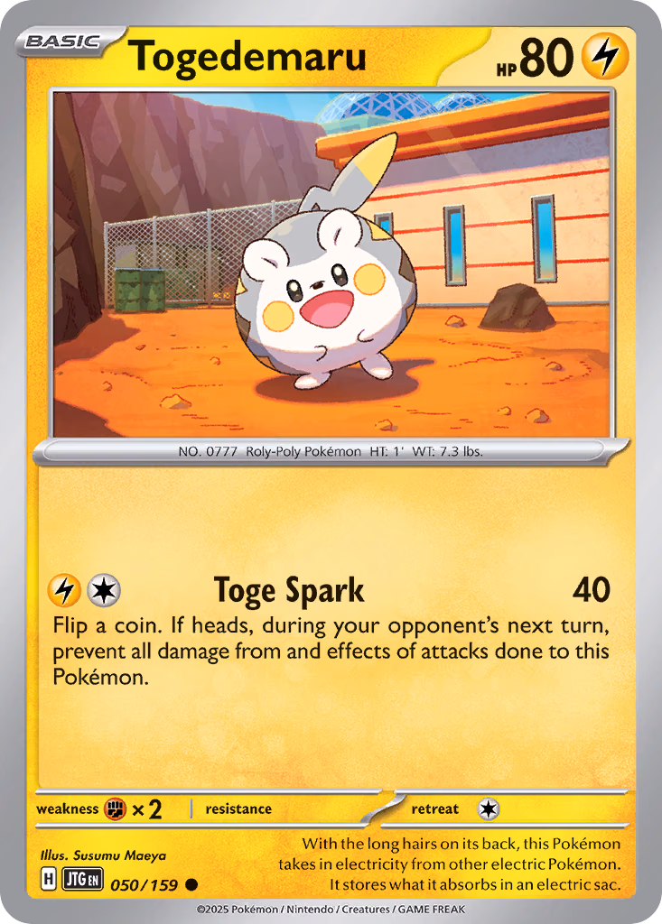 Togedemaru Pokemon card (050/159, Journey Together)