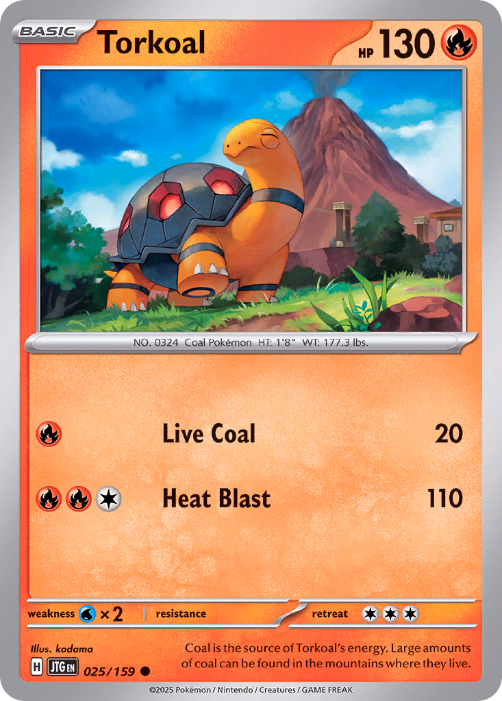 Torkoal Pokemon card (025/159, Journey Together)