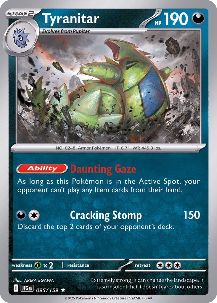 Tyranitar Pokemon card (095/159, Journey Together)