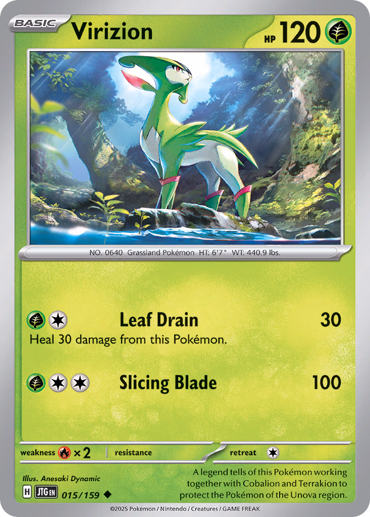 Virizion Pokemon card (015/159, Journey Together)