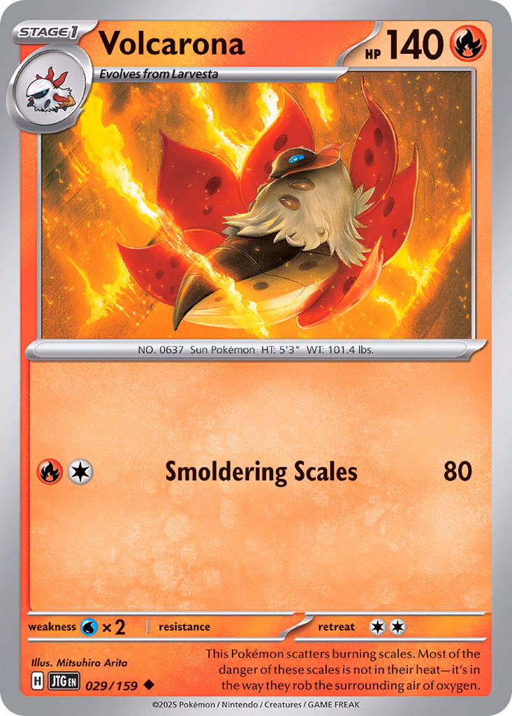 Volcarona Pokemon card (029/159, Journey Together)